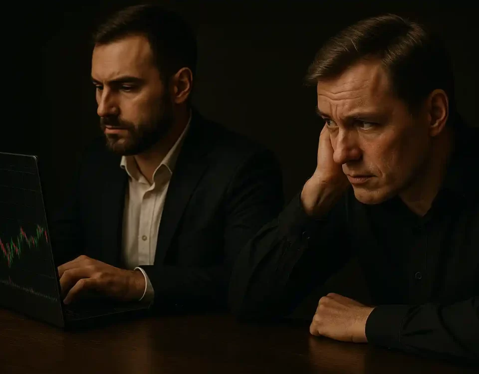 Трейдер и инвестор за столом