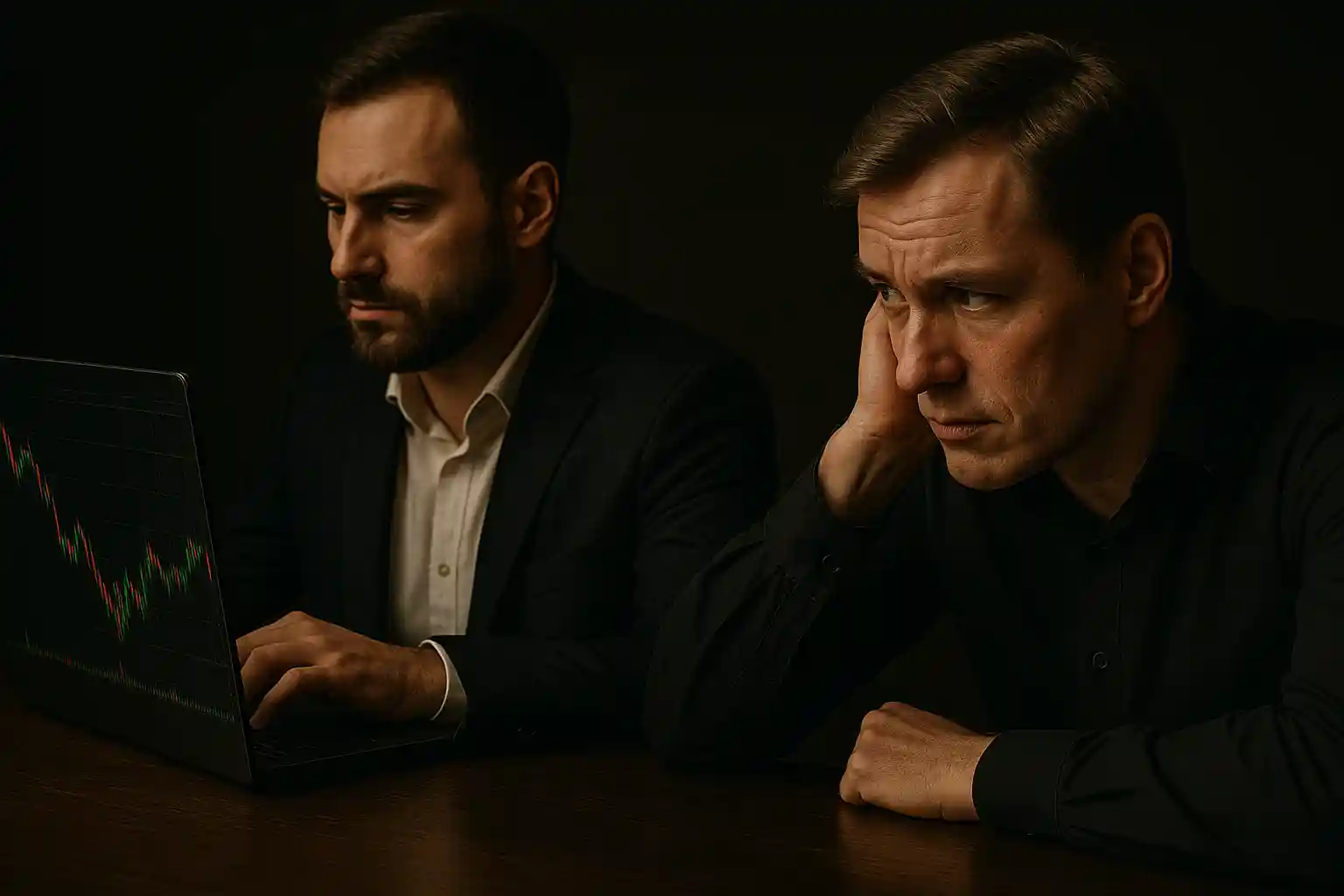 Трейдер и инвестор за столом